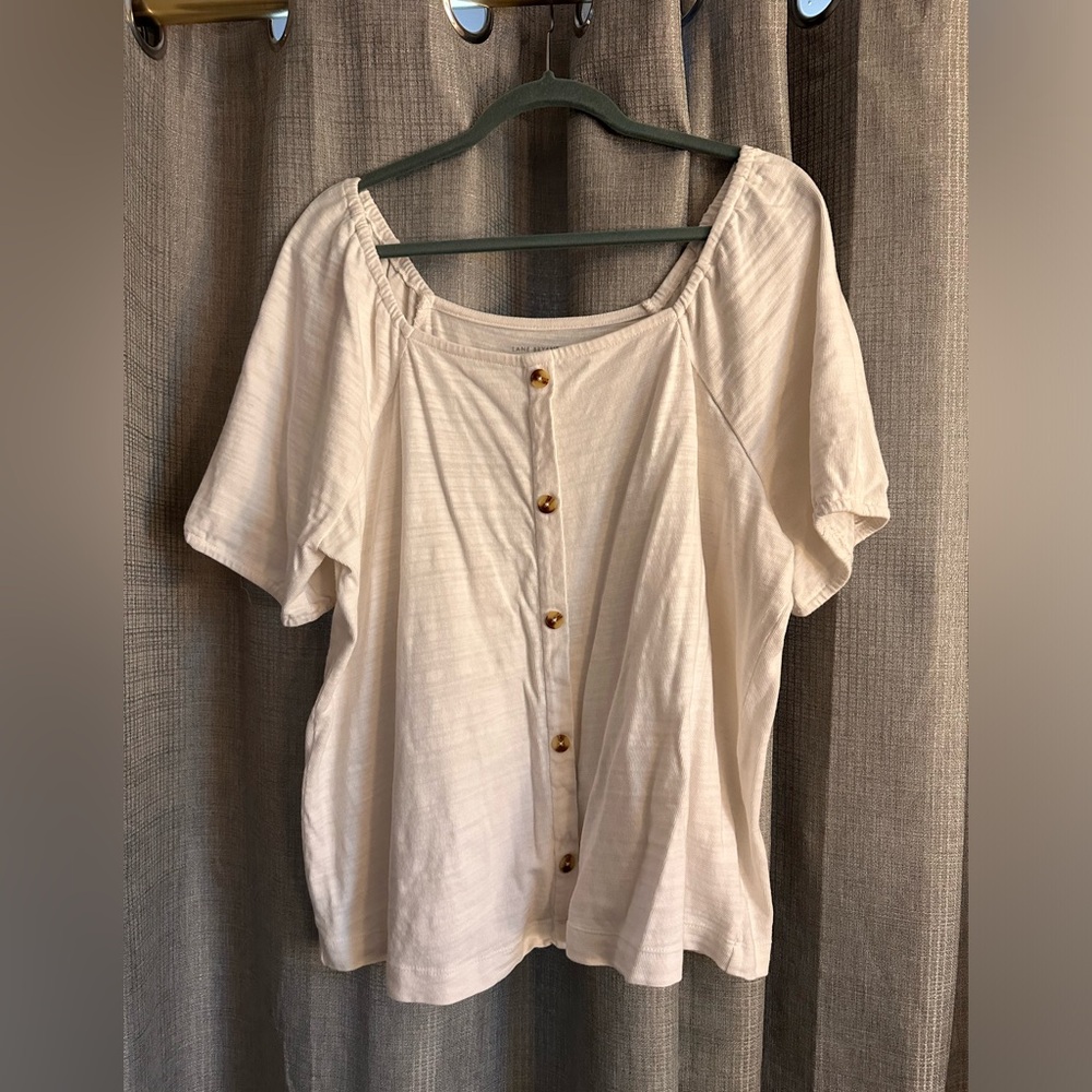 Short sleeved Lane Bryant t-shirt with button detail